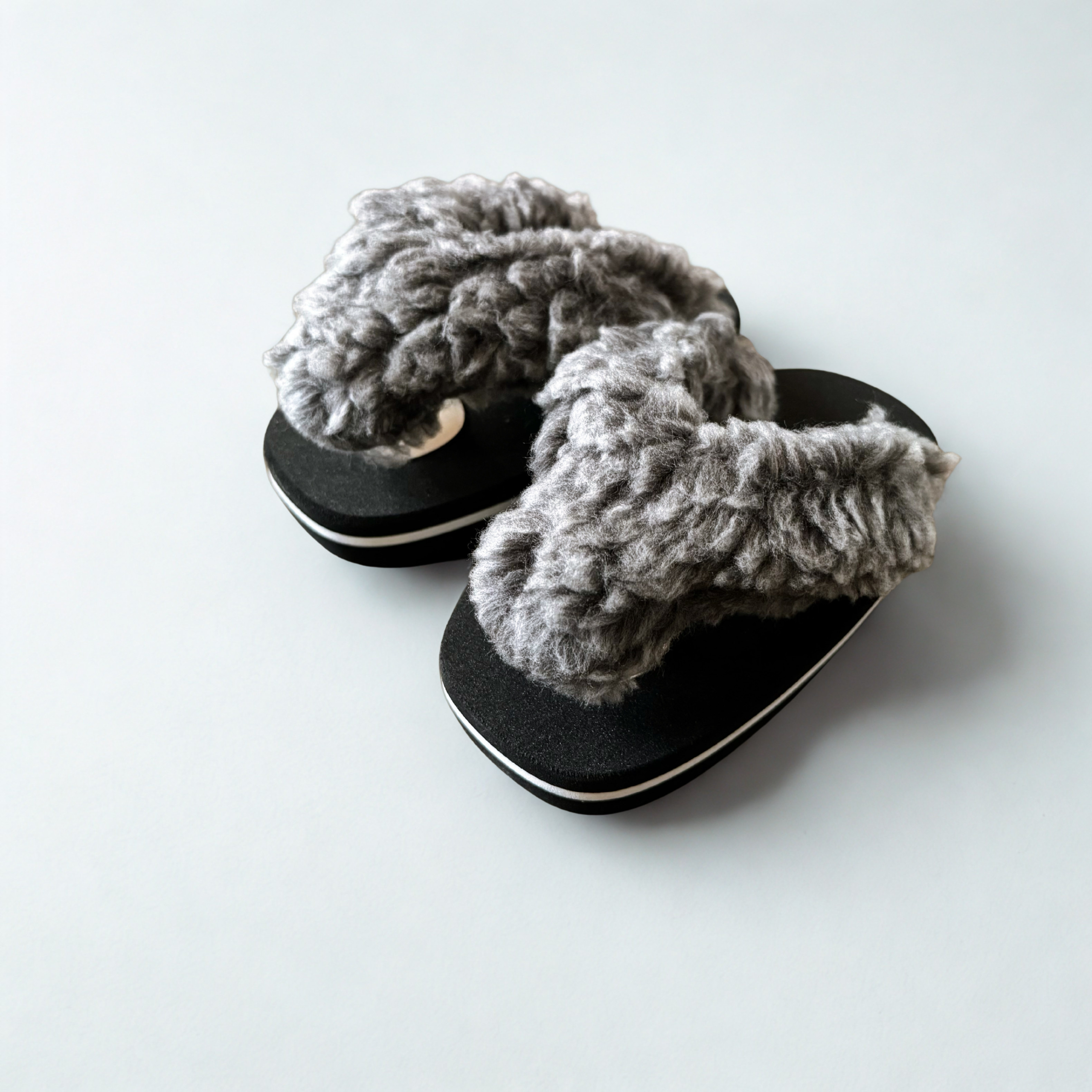 Co JOJO × DENCHU Gray Boa sandals グレー ボア サンダル / Co JOJO