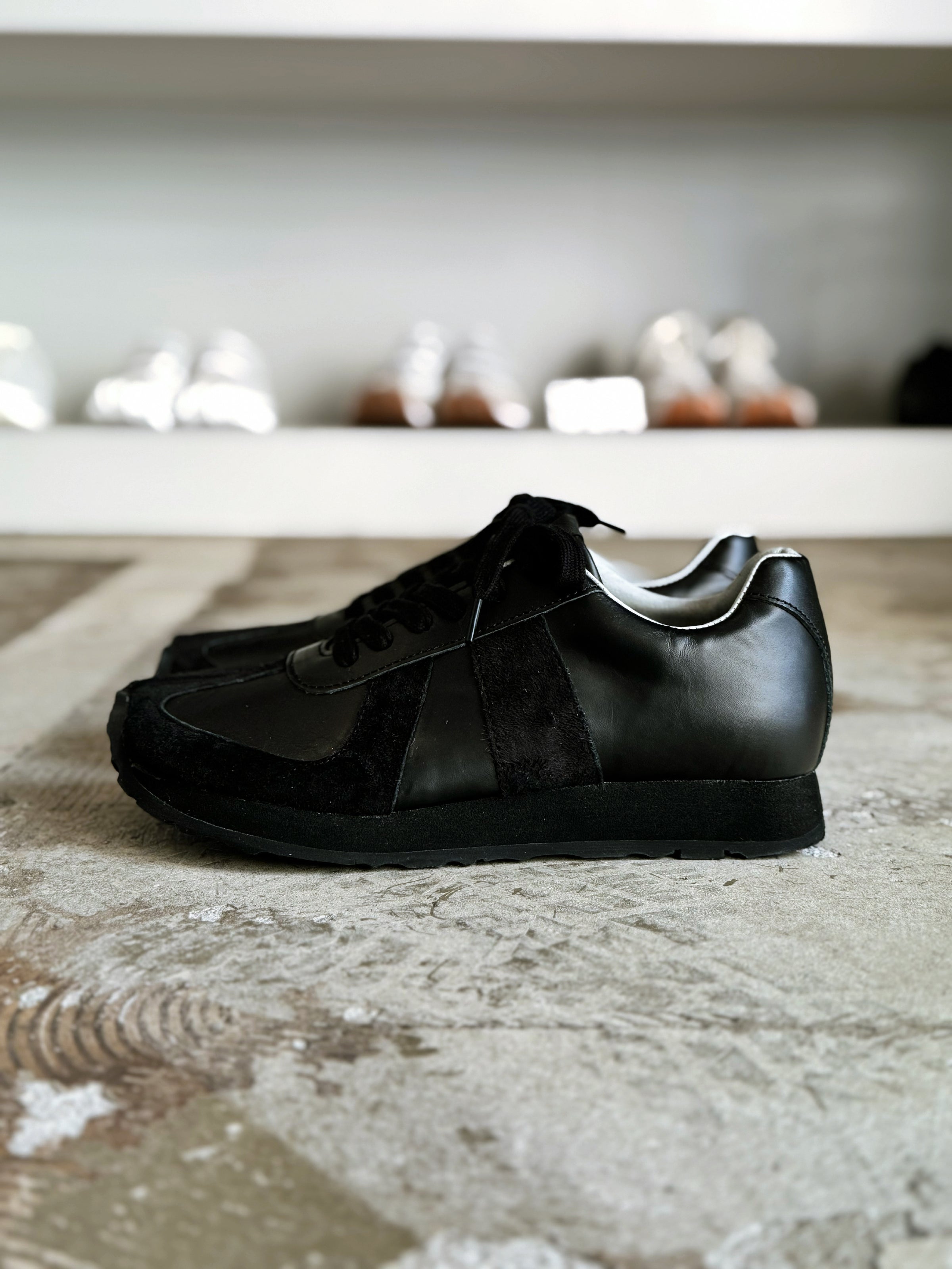 Vol.2 tabito × DENCHU Tabi Trainer Leather Black タビトレーナー